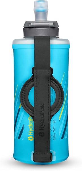 HydraPak SkyFlask Speed - Collapsible Handheld Running Water Bottle (500ml) - Adjustable Strap, Lightweight, Spill-Proof Cap