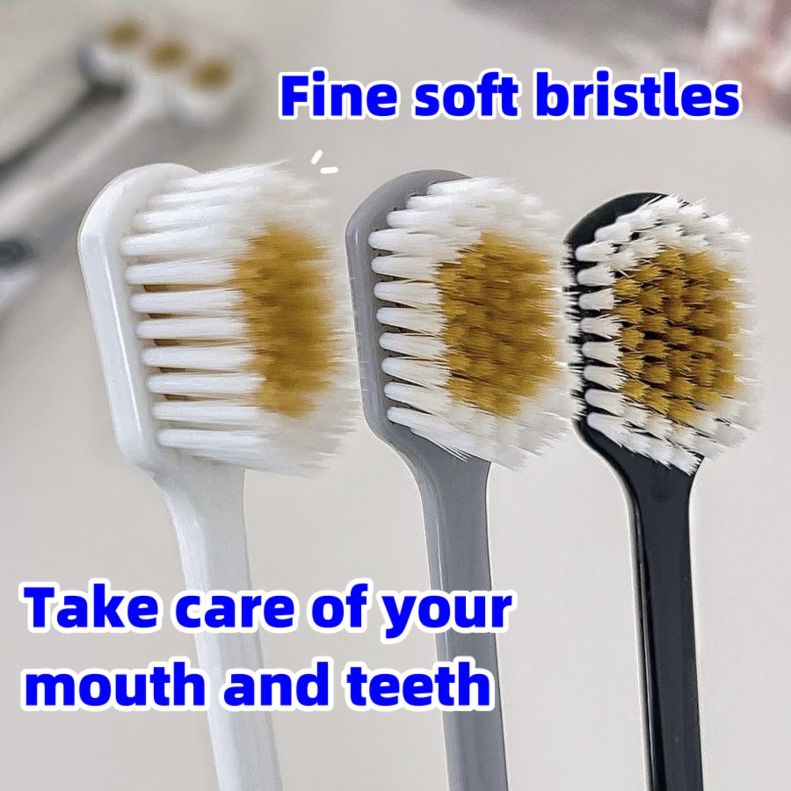 Cepillo de dientes suave manual japonés de cabeza ancha para adultos, juego de cepillos de dientes suaves manuales para adultos (3 juegos por caja), cuidado completo de dientes y encías,