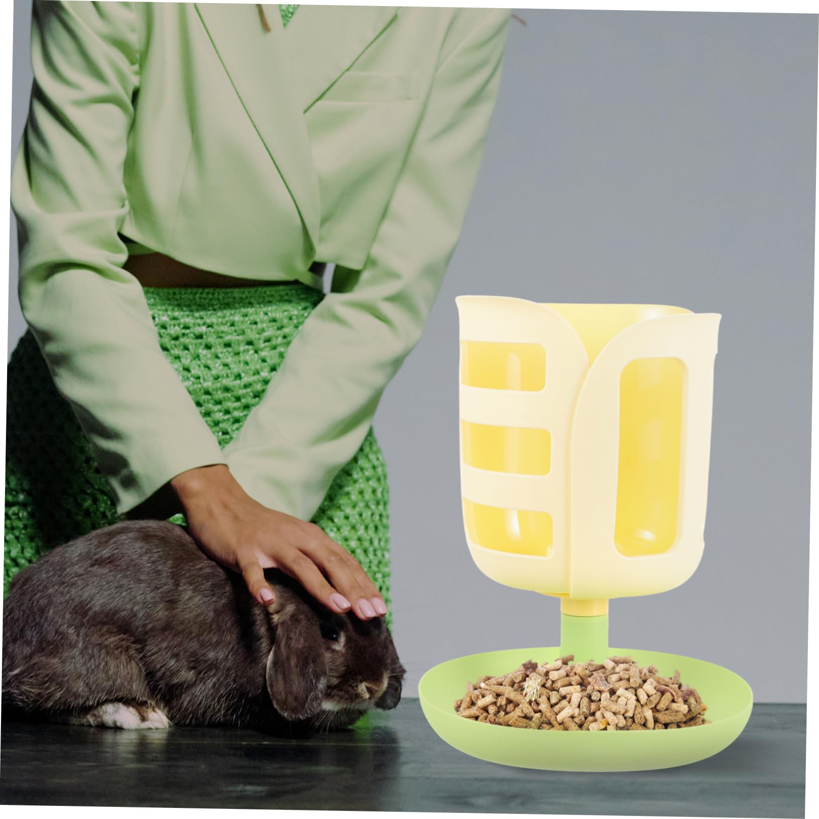 TOYANDONA Supporto Mangiatoia Per Conigli e Porcellini D’india a Forma Di Tulipano in Plastica Pp Resistente, Antispreco e Fissabile in Gabbia Per Alimentazione Ordinata Di Piccoli Animali Domestici