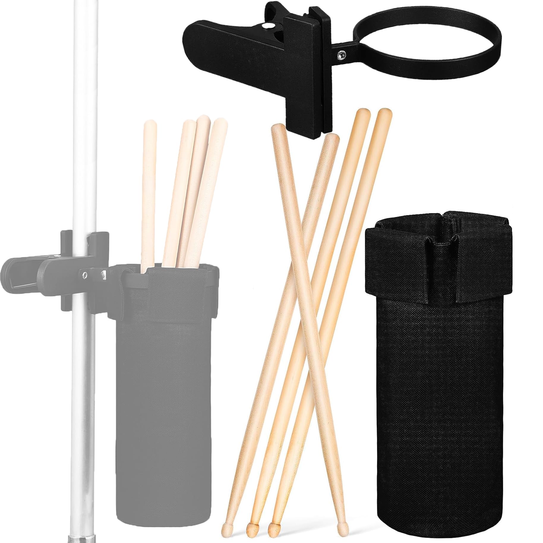 Vaguelly 1 Set Drum Sticks Bag Drumstick Holder Clip On Holder Drum Sticks with Box Grabber Drumsticks
