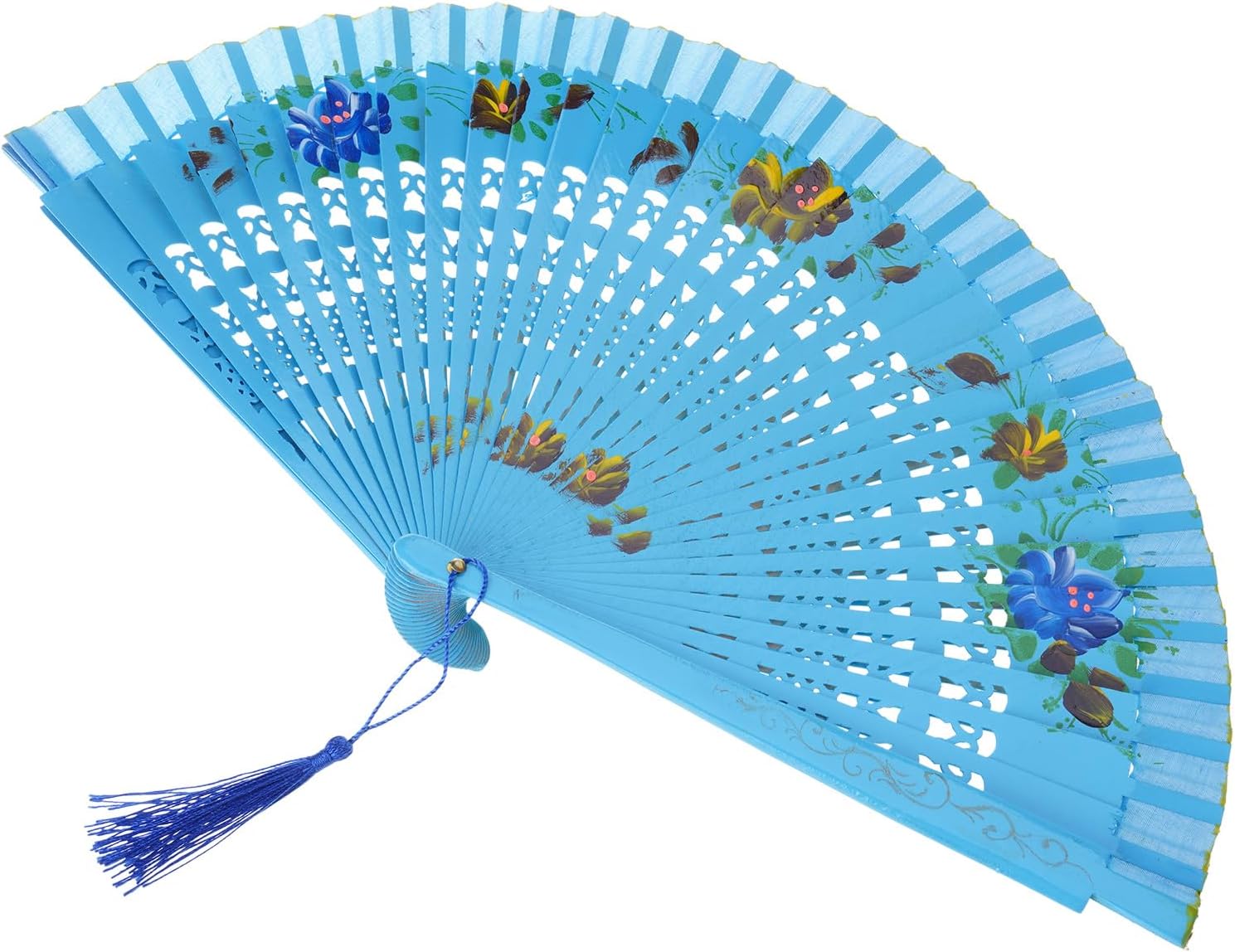 Spanish Double Sided Painted Folding Fan Wedding Birthday Holiday Festival Traditional Fan