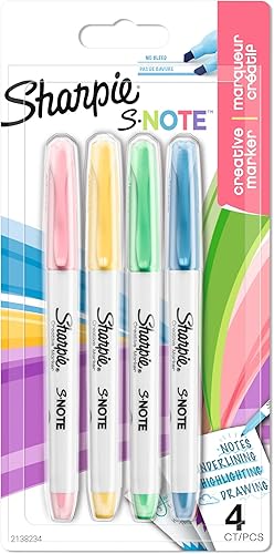 SHARPIE S-Note - Rotuladores resaltadores Rotuladores de parte artística para dibujar, escribir y más Colores pastel surtidos Punta de cincel 4