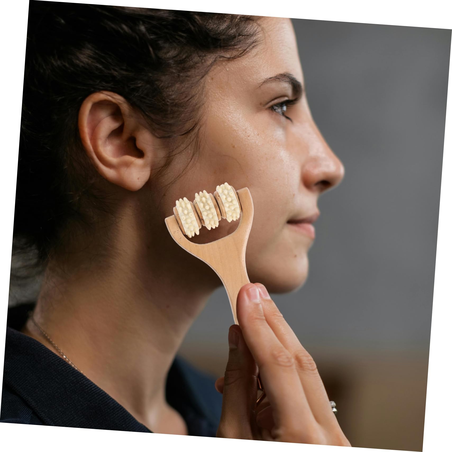 Gogogmee Ergonomic Wooden Massage Roller Set Handheld Tool for Back Neck Leg Face Acupoint Therapy for Relaxation