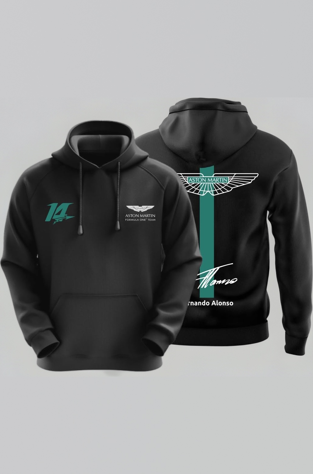 DUDEME AM 14 Motorsport Hoodie for Car Enthusiast for Men & Women Black Hoodie 100% Cotton Car Printed Hoodies.