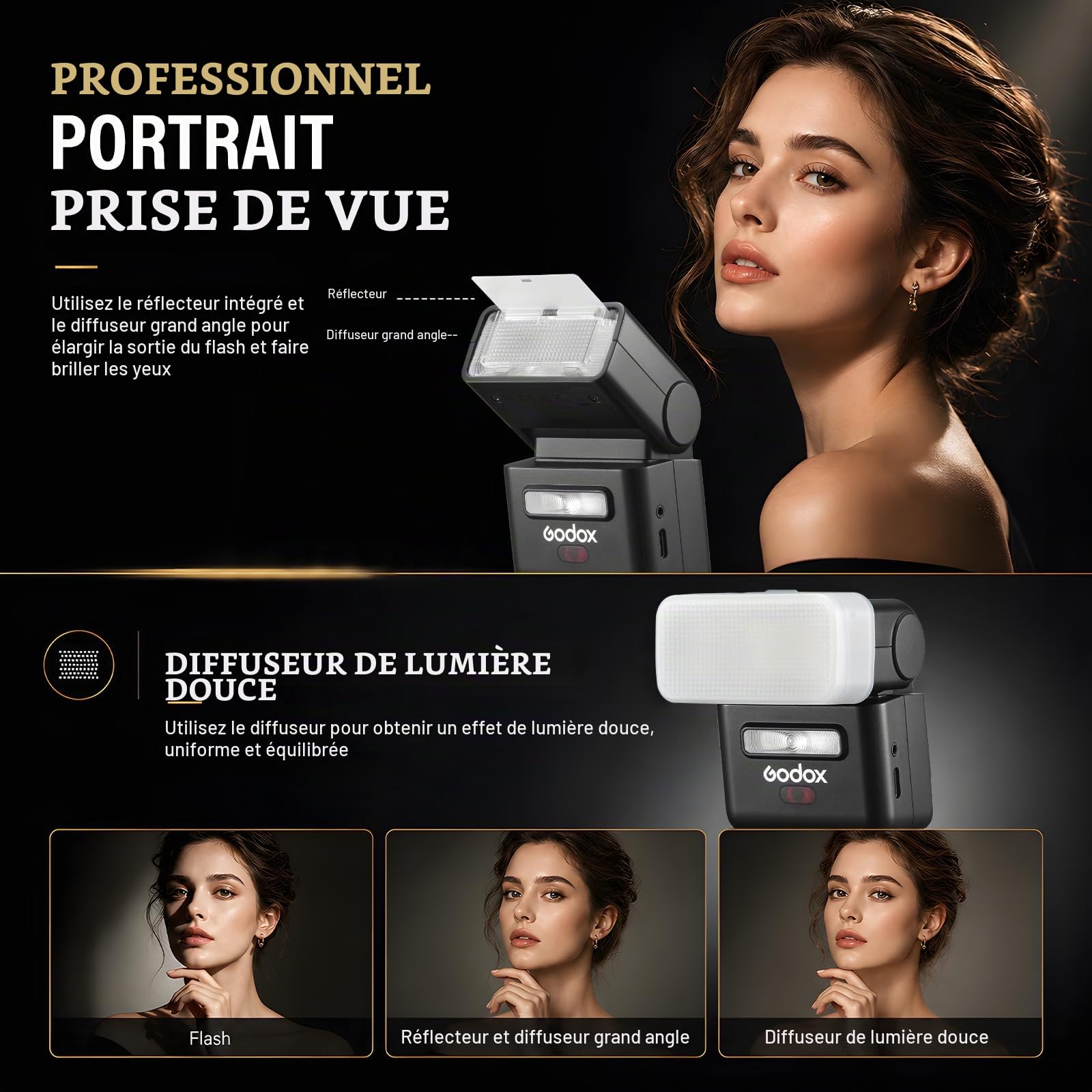 Godox IT32 TTL Flash Appareil Photo Écran Tactile avec Module 2,4 GHz Intégré GN18 Fréquence de Flash Maximale 100Hz et Ambiance LED Intégré 510 Flashes à Pleine Puissance
