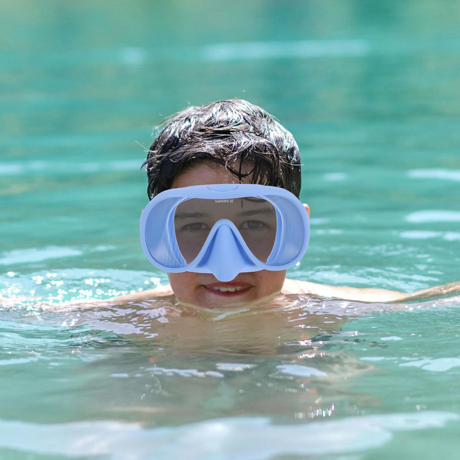 INOOMP Equipo de Snorkel para Adultos con Diseño Integrado, Gafas de Silicona y Templado, Tubo Plegable y Fácil Almacenamiento para Buceo y Viajes
