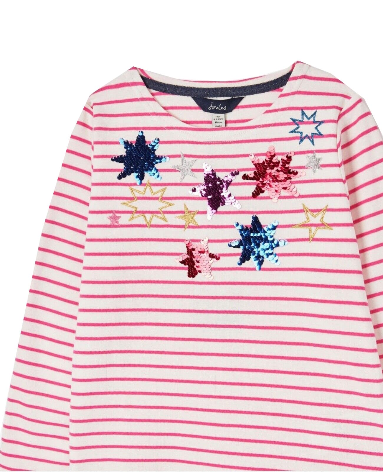 Joules Girl's Harbour Luxe (Toddler/Little Kids/Big Kids) Star Stripe 9 Years