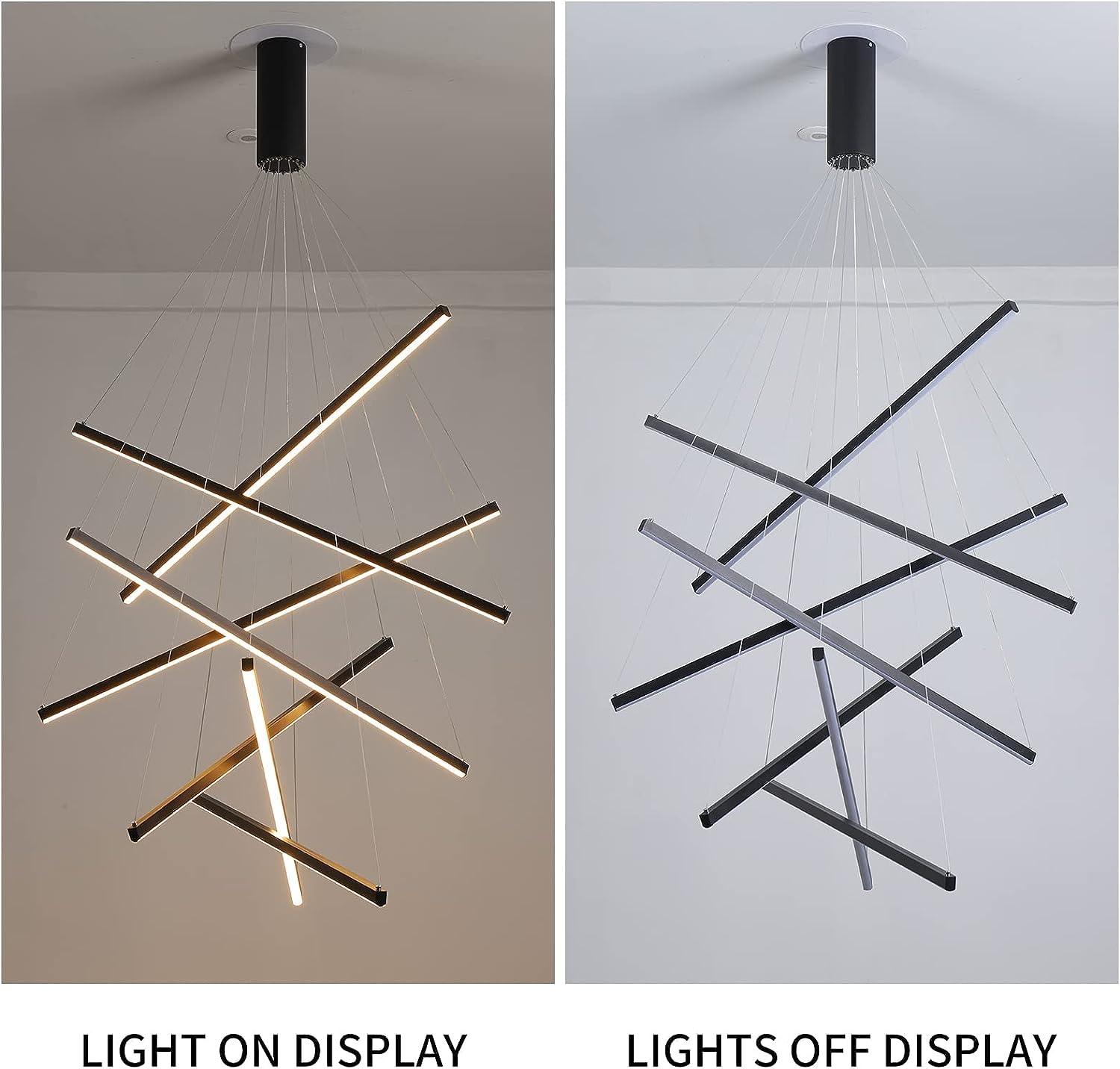 Lámpara de araña LED Ajustable con Control Remoto, lámpara Colgante Moderna para Comedor, luminaria de Techo Negra para Cocina, lámpara Colgante Regulable, Montaje Empotrado, decoración eleg