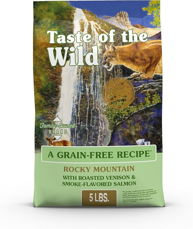 Ração seca para gatos Taste of the Wild Rocky Mountain com veado assado e salmão defumado, 2,27 kg