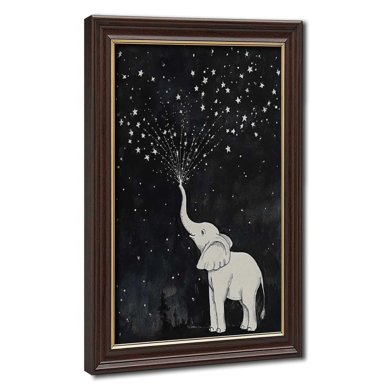 Bareronor Elephant And Star Poster Canvas Poster Bedroom Decor Landscape Office Room Decor Gift 12" L X 18" W