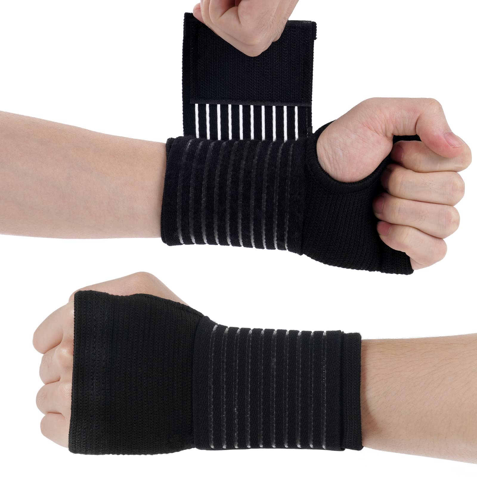Elastic Wrist Support with Strap, Wrist Band for Gym Workout & Wrist Band for Pain Relief, Adjustable Wrist Compression Wrap Wrist Strap Relieves Wrist Pain, Tendonitis-image-29