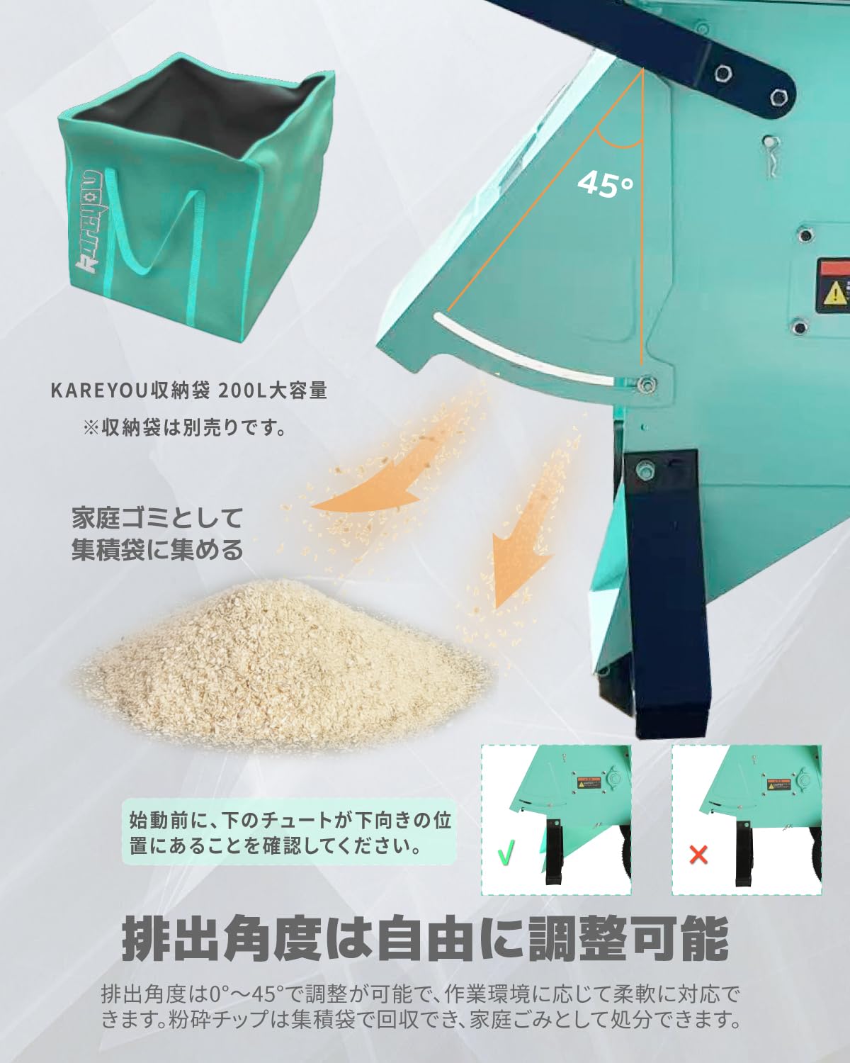 Amazon | ウッドチッパー Kareyouエンジン粉砕機 2ways投入口 竹/木材