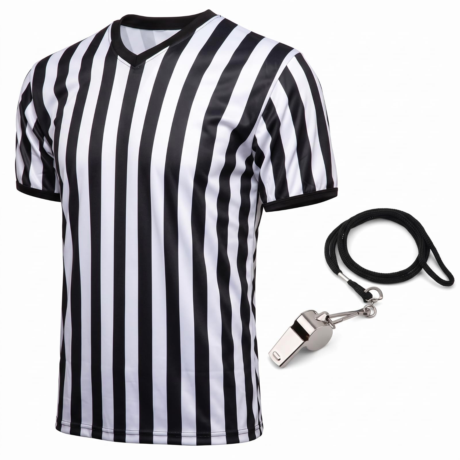 SATINIOR Referee Shirt for Women Men Official Black White Stripe