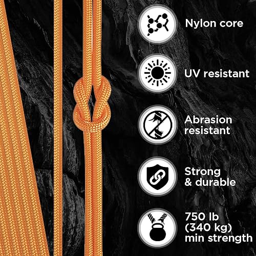 Miniatura 196 de TECEUM Cuerda de paracaídas de 750 libras – 1000 pies / 200 pies / 120 pies / 100 pies / 50 pies – Cuerda de paracaídas para campamento, Camuflaje