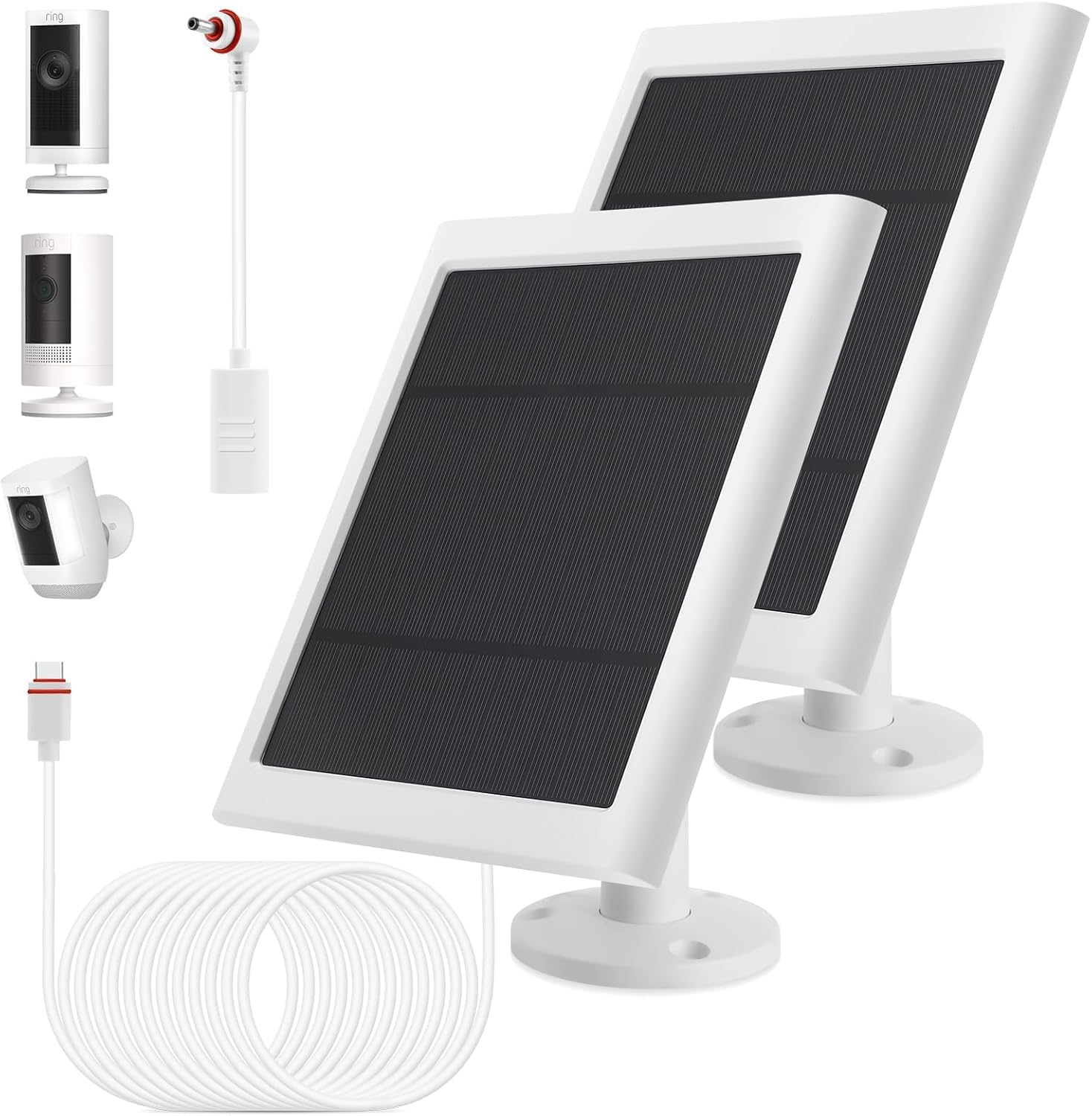 Amazon.com: Solar Panel Outdoor for Ring Cameras (White 2P