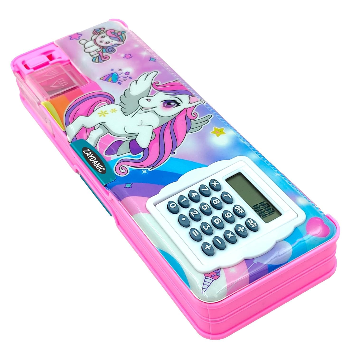 Decorworks Pencil Box with Calculator | Cartoon Printed Pencil Case for Girls & Boys for school | Dual Sharpener | Calculator | Magnetic Closure & Dual Sided (magnetic with calculator, Unicorn Pink) (B0CJ4WYG2L) Amazon Price History, Amazon Price Tracker