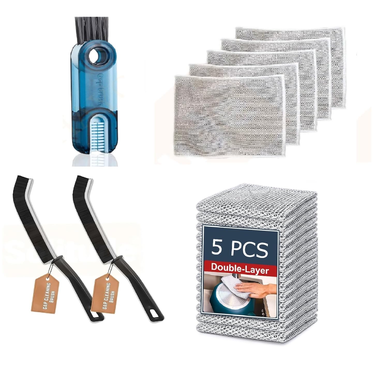 BEYOND BASIC (8X Combo) 5 Non-Scratch Wire Dishcloth, 2 Mini Gap Cleaning Brush & 1 3-in-1 Cup Lid Gap Cleaning Brush, Multipurpose Wire Dishwashing Rag for Wet and Dry, Easy Rinsing. (B0DC3V8L3W) Amazon Price History, Amazon Price Tracker