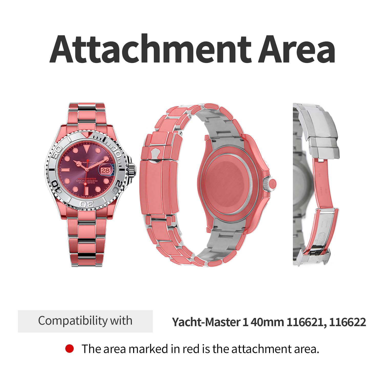skoko [1 set completo di pellicole protettive per il corpo compatibili con Rolex Yacht Master 40 mm 116622, 116621, versione Detail Expert, copertura completa della pelle, pezzi extra per aree