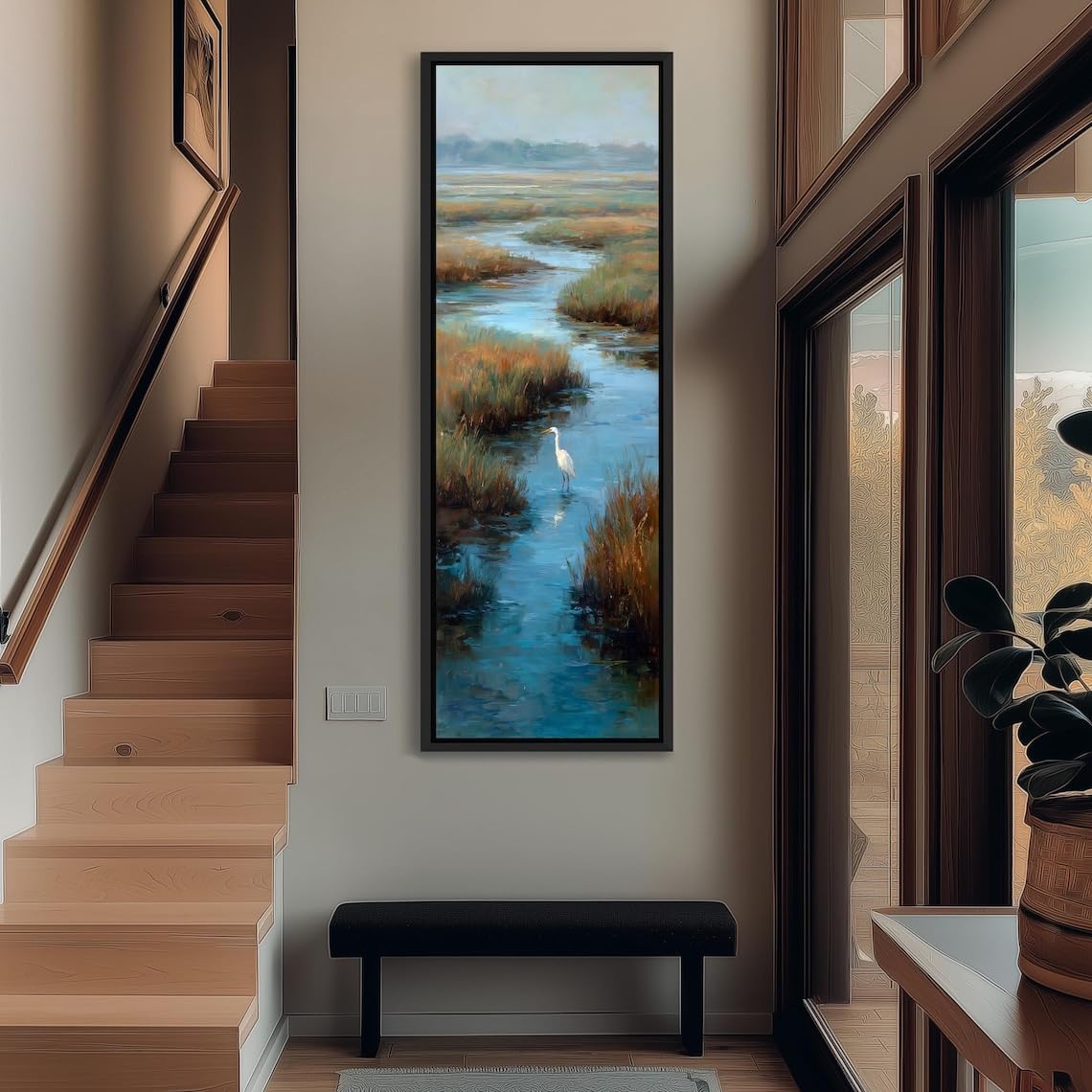 Art mural de paysage de zone humide côtière et tableau marais fluvial - 8