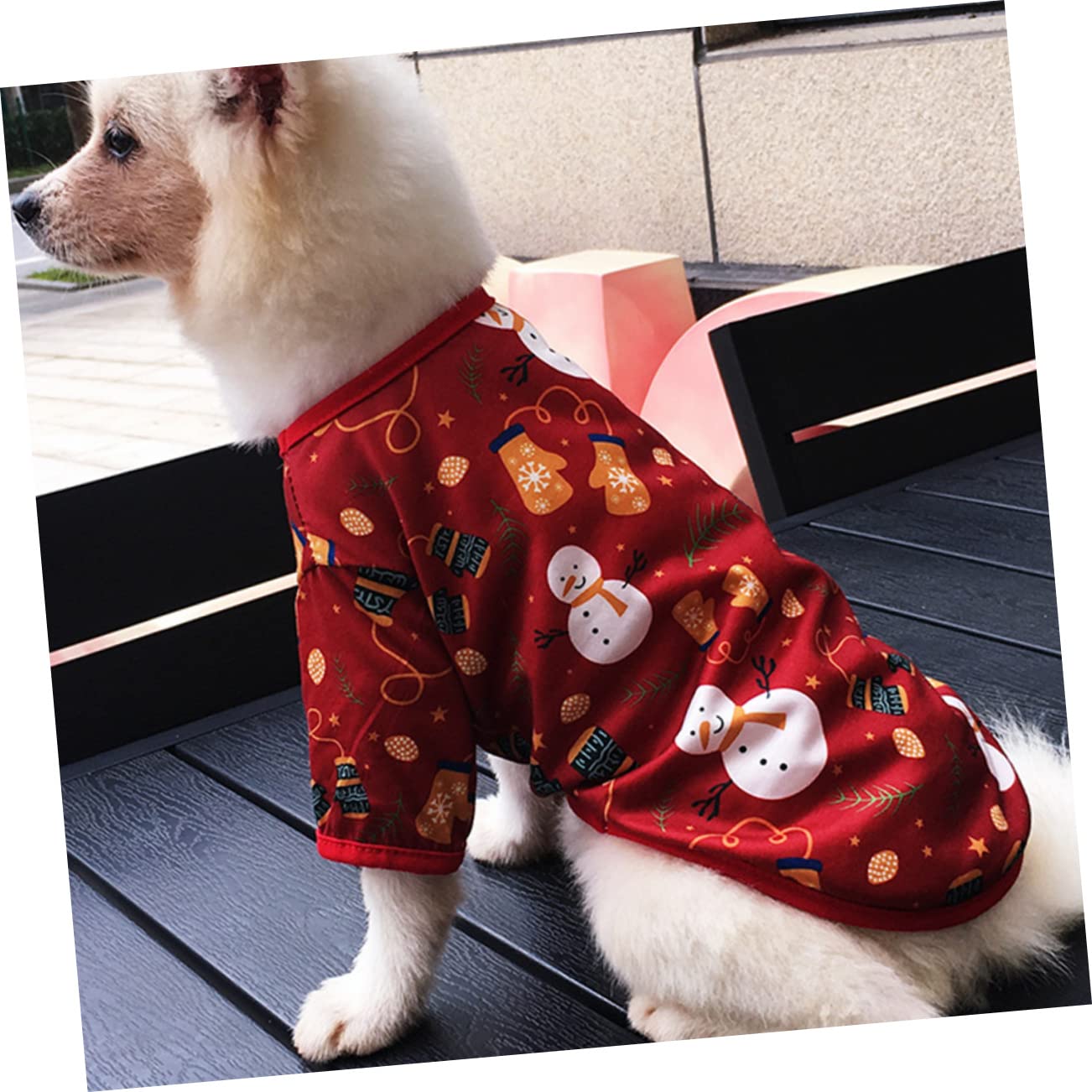 HMJGDHX 2 Pezzi Costume Natalizio per Animali Domestici Vestiti in Cotone vestibilità Comoda Facile da Mettere per Cani di Piccola Taglia per Vestire Il Tuo Animale Domestico in Vacanza