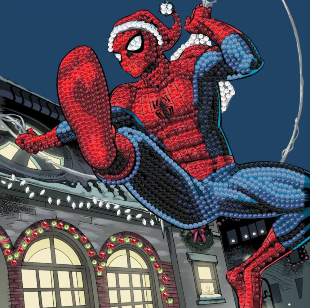 Crystal Art Festive Spiderman (Marvel) 18X18cm Card