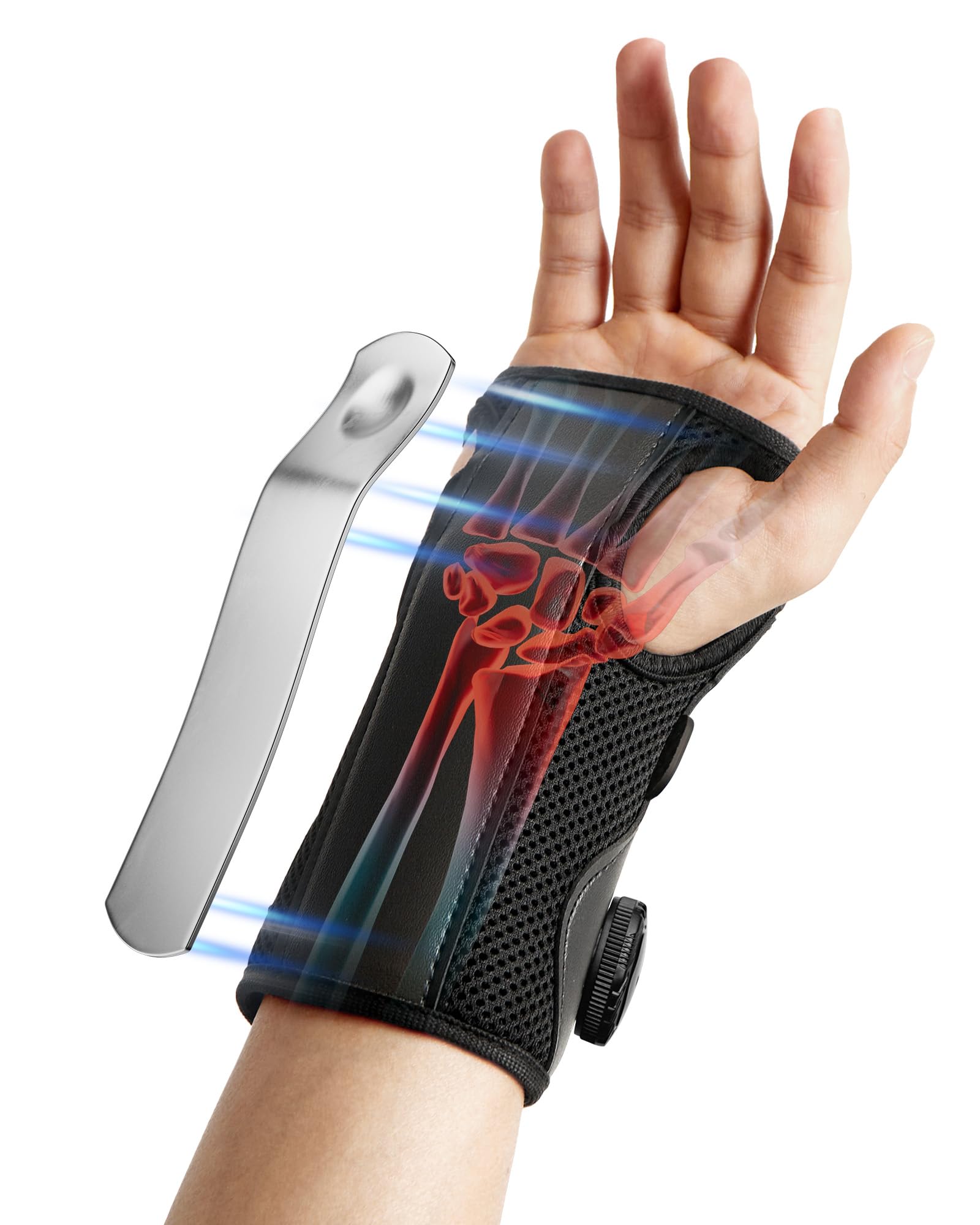 SAKIMA Wrist Brace for Carpal Tunnel - Adjustable Knob Hand Brace Night Support, Fits Left & Right Hand, Provide Maximum Wrist Support for Men and Women for Tendonitis Arthritis Sprains (5.5-8 inch)