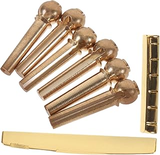 VICASKY 1 Conjunto Conjunto De Sela De Guitarra Acessórios De Guitarra Pino De Afinação Pino De Balada Pino De Fixação De Cobre De Metal Dourado Pino De Pino Para Corda De Violão Pino De