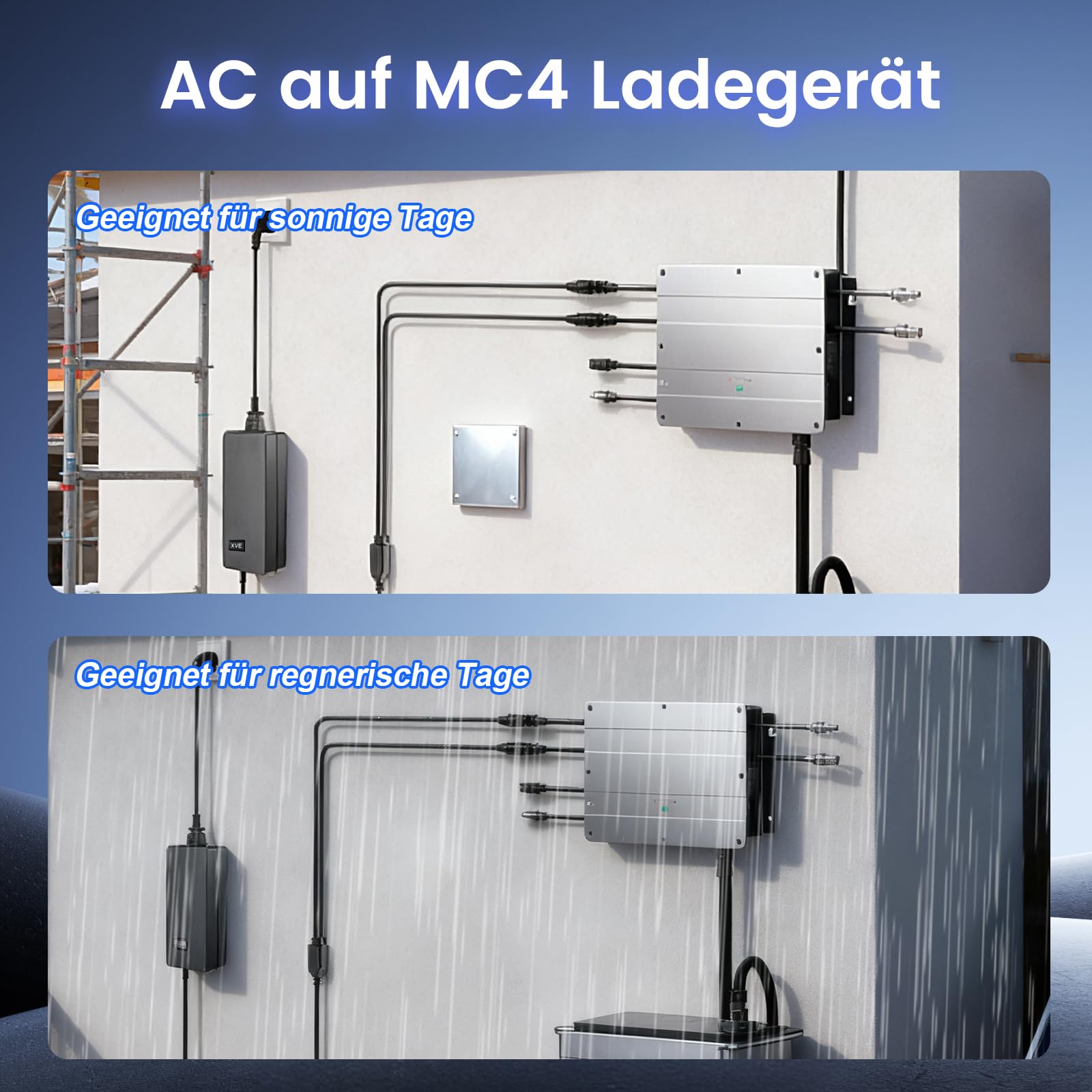 AC auf MC4 Ladegerät 54V/3A 162W für SolarFlow Hub 1200, Hub 2000, AIO 2400, Solix