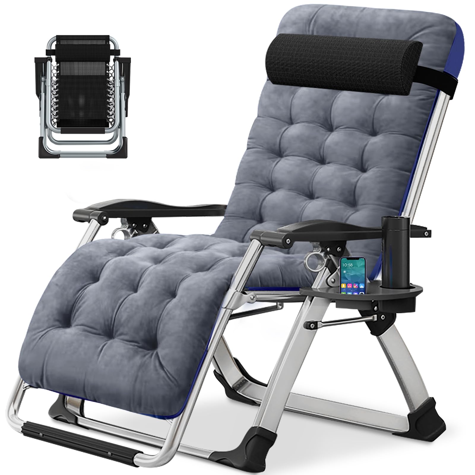 Meulbaty Klappbarer Liegestuhl 200kg - Verstellbar Von 90° Bis 170° Für Balkon & Garten