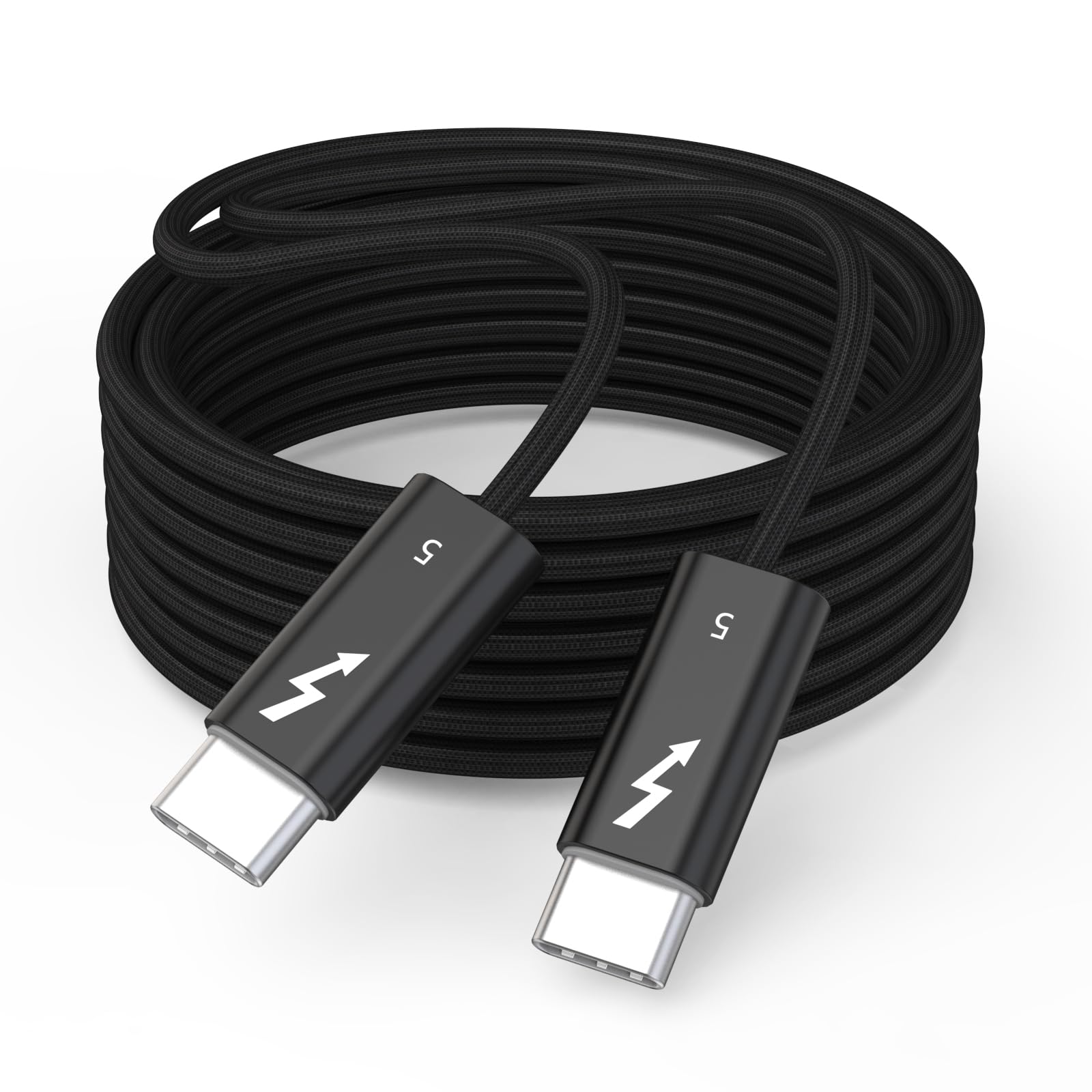 Thunderbolt 5 Cable 6FT/2M, [Intel Certified] Long USB C to USB C Cable 240W Charging,80Gbps Data Transfer,Up to 120Gbps Bandwidth, 8K/4K Displays, Compatible with Thunderbolt 4, USB4, and USBC, Black