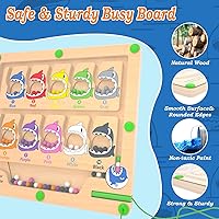 Vista 4 de Laberinto magnético de color y número, juguetes Montessori de conteo y emparejamiento, tablero de juego de laberinto magnético de madera, juguetes