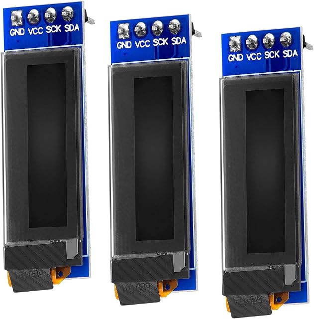 AZDelivery I2C 0.91-inch OLED Display SSD1306 128x32 Pixels IIC 3.3V 5V White Character Display Compatible with Arduino and Raspberry Pi Including E-Book! (Pack of 3)