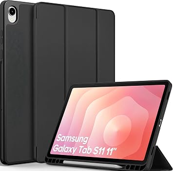 Fogy Samsung Galaxy Tab S11 2025 11 in  SM-X730 / SM-X736 i in S Pen Tutuculu K l f Dik Durma Fonksiyonlu  nce PU Deri Koruyucu K l f Siyah