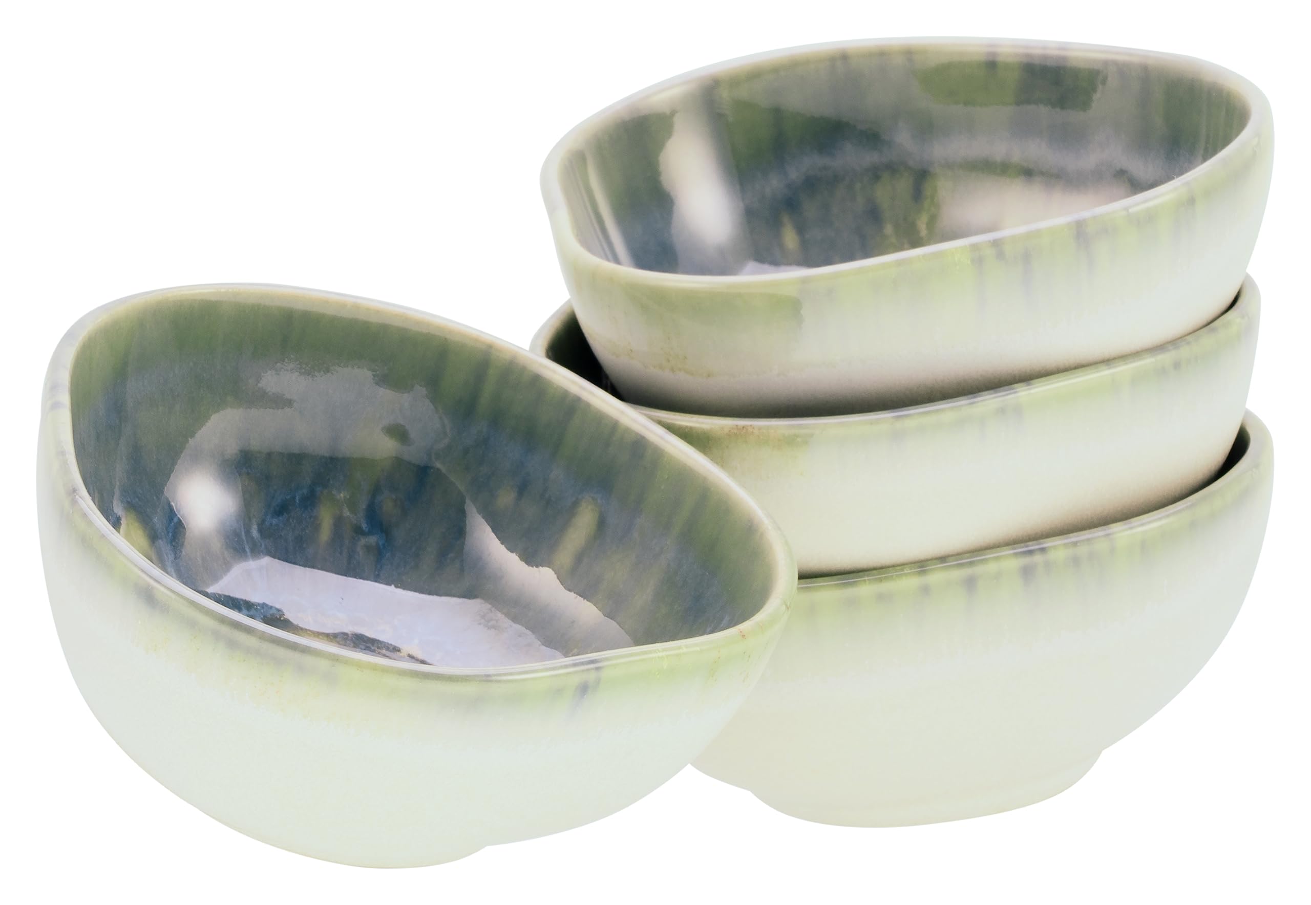 CreaTable, 21512, Serie Yuki, 4-teiliges Geschirrset, Bowlset aus Steinzeug, spülmaschinen- und mikrowellengeeignet, Made in Portugal