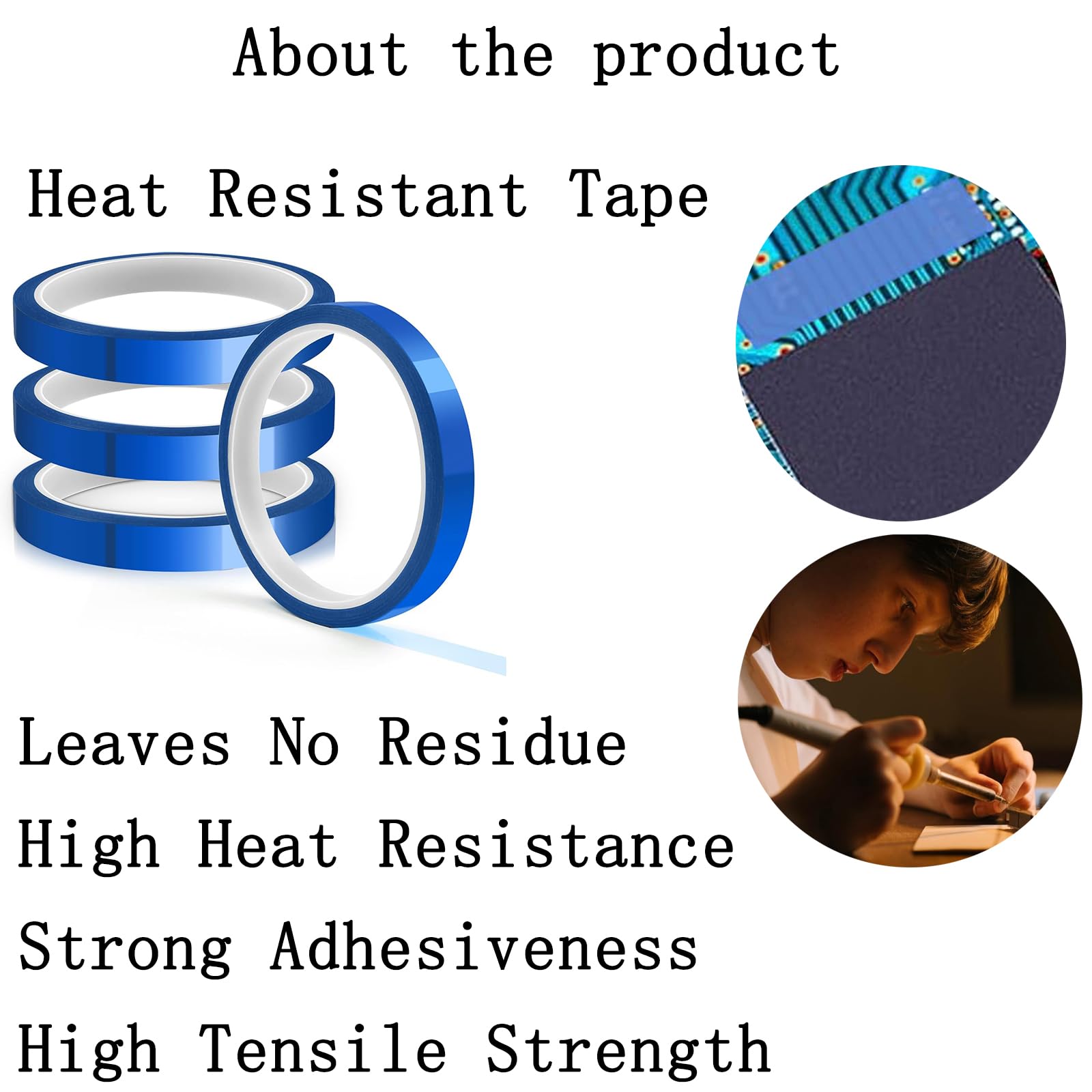 CocCCoon 8 PCS Heat Resistant Tape No Residue Dark Blue Sublimation Tape for Sublimation Press DIY Crafts High Temperature Hot Pressing Heat Transfer - Image 3