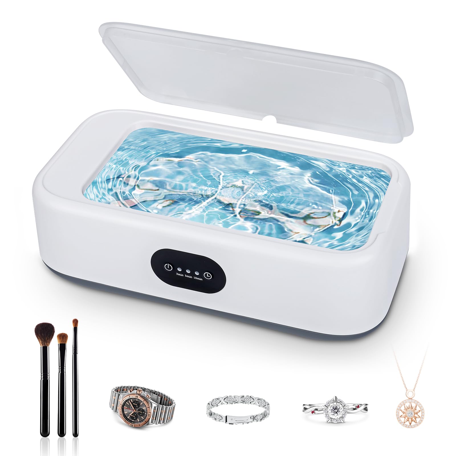 Romon Pulitore Ultrasuoni, 640ML Lavatrice Ultrasuoni Vasca Ultrasuoni Lavatrice Ad Ultrasonic Cleaner Pulizia Cura Pulitore a Dispositivo a Ultrasuoni per Occhiali Orologi