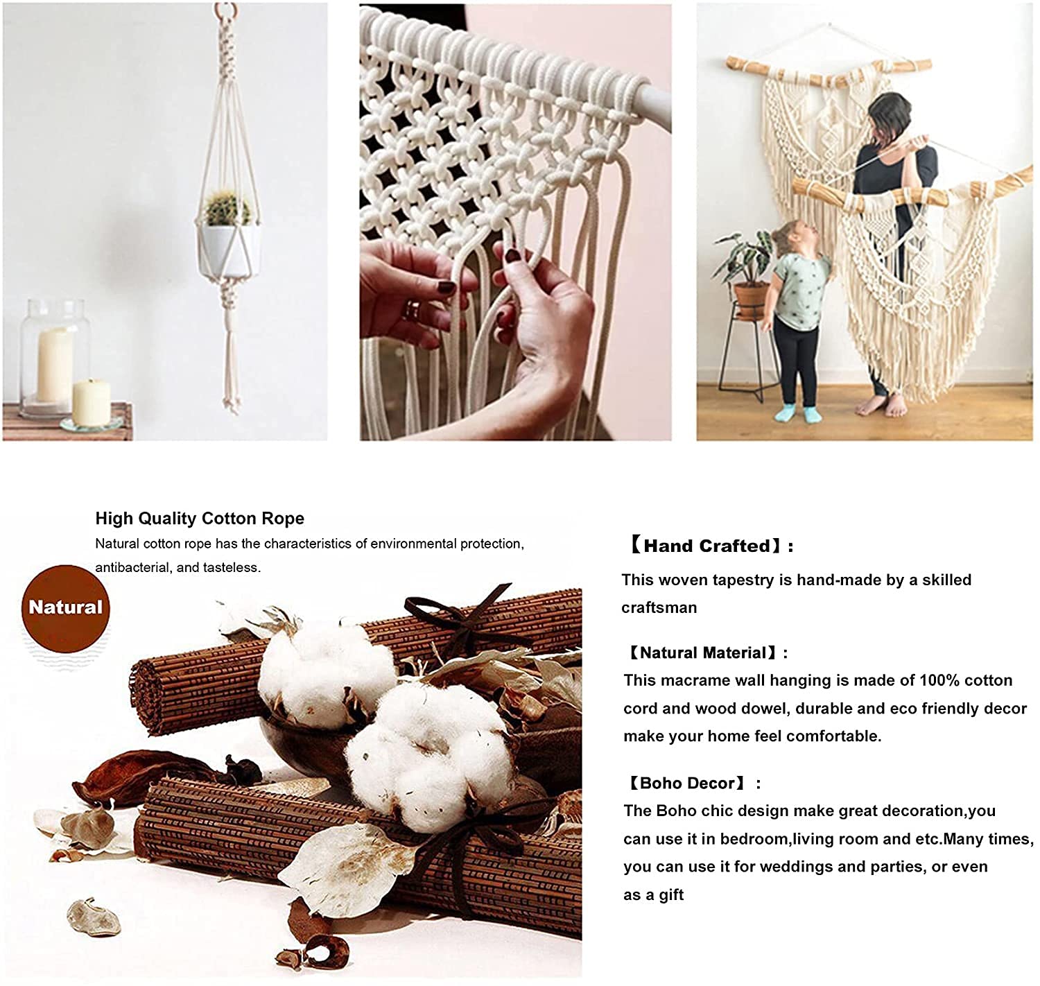 特大サイズ　マクラメタペストリー Amazon.co.jp: 大きなマクラメ壁掛けタペストリー自由奔放に