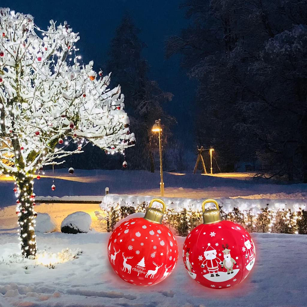 Snapklik.com : AirSwim 2 Pcs Light Up PVC Inflatable Christmas Ball, 24 ...