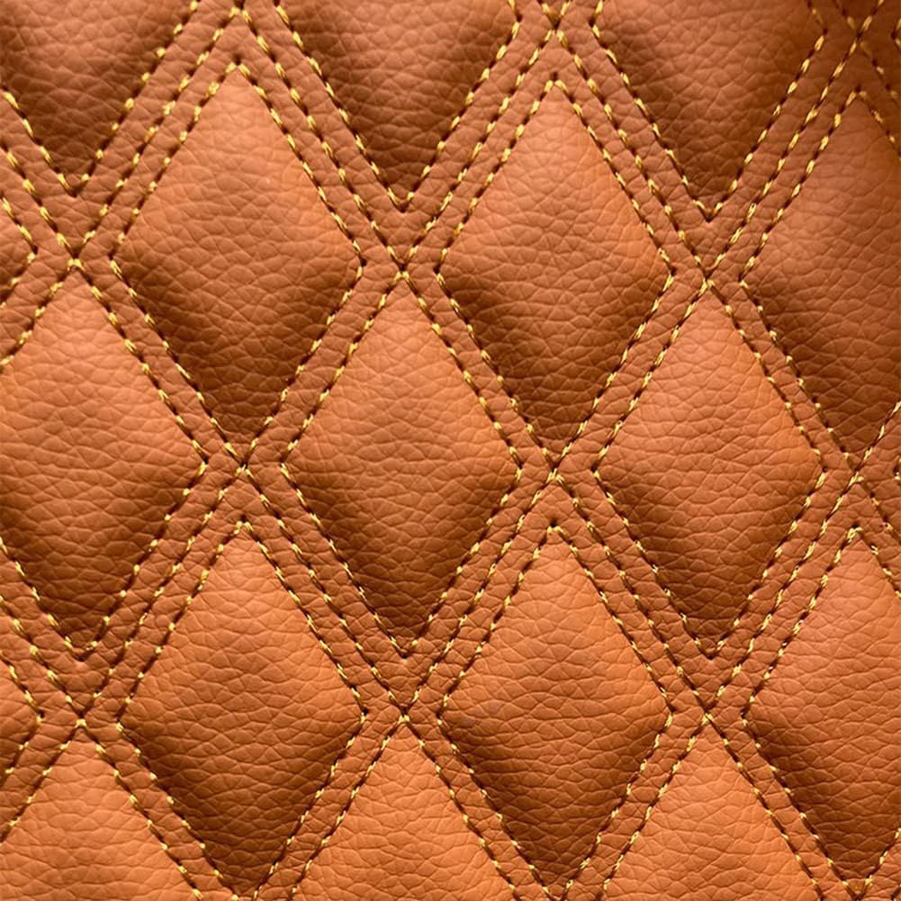 Tong Gu Double Thread Quilted Faux Leather Vinyl Fabric Foam Backing Diamond
