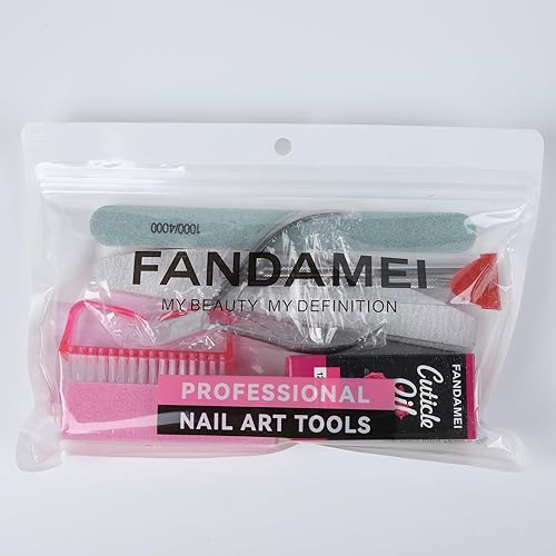 Miniatura 8 de FANDAMEI Limas de uñas y amortiguadores, herramientas de manicura kit de cuidado de uñas con lima de uñas, bloque de pulidor de uñas, cuidado