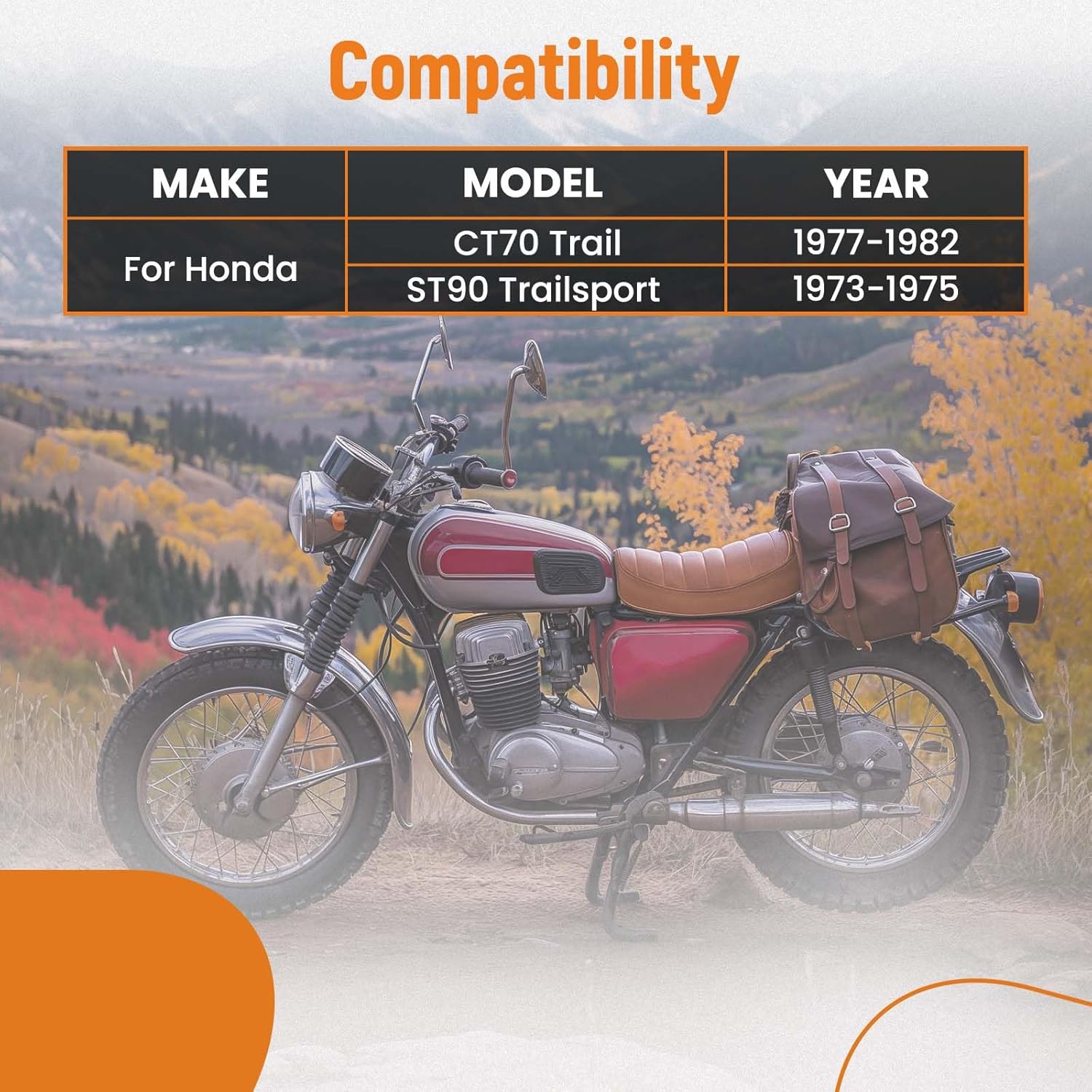 maXpeedingrods 2L Gas Fuel Tank for Honda CT70 Trail 1977-1982, ST90 Trailsport 1973-1975, Motorcycle Fuel Tank