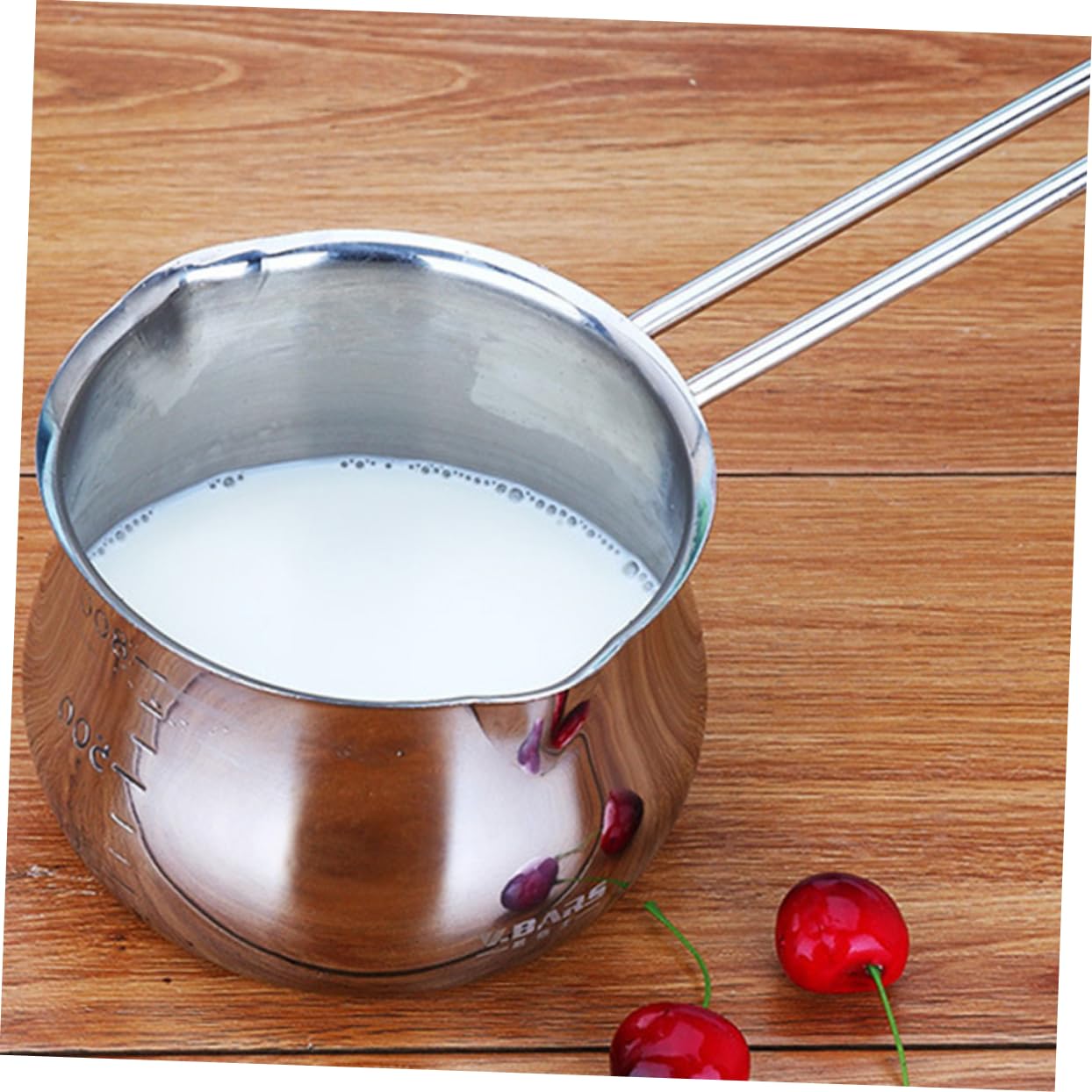 MOLUCKFU 1pc Stainless Steel Chocolate and Butter Melt Pan Portable Heating Pot Flat Bottom Design for Even Heating for Cheese and Melting Cafe Use Silver