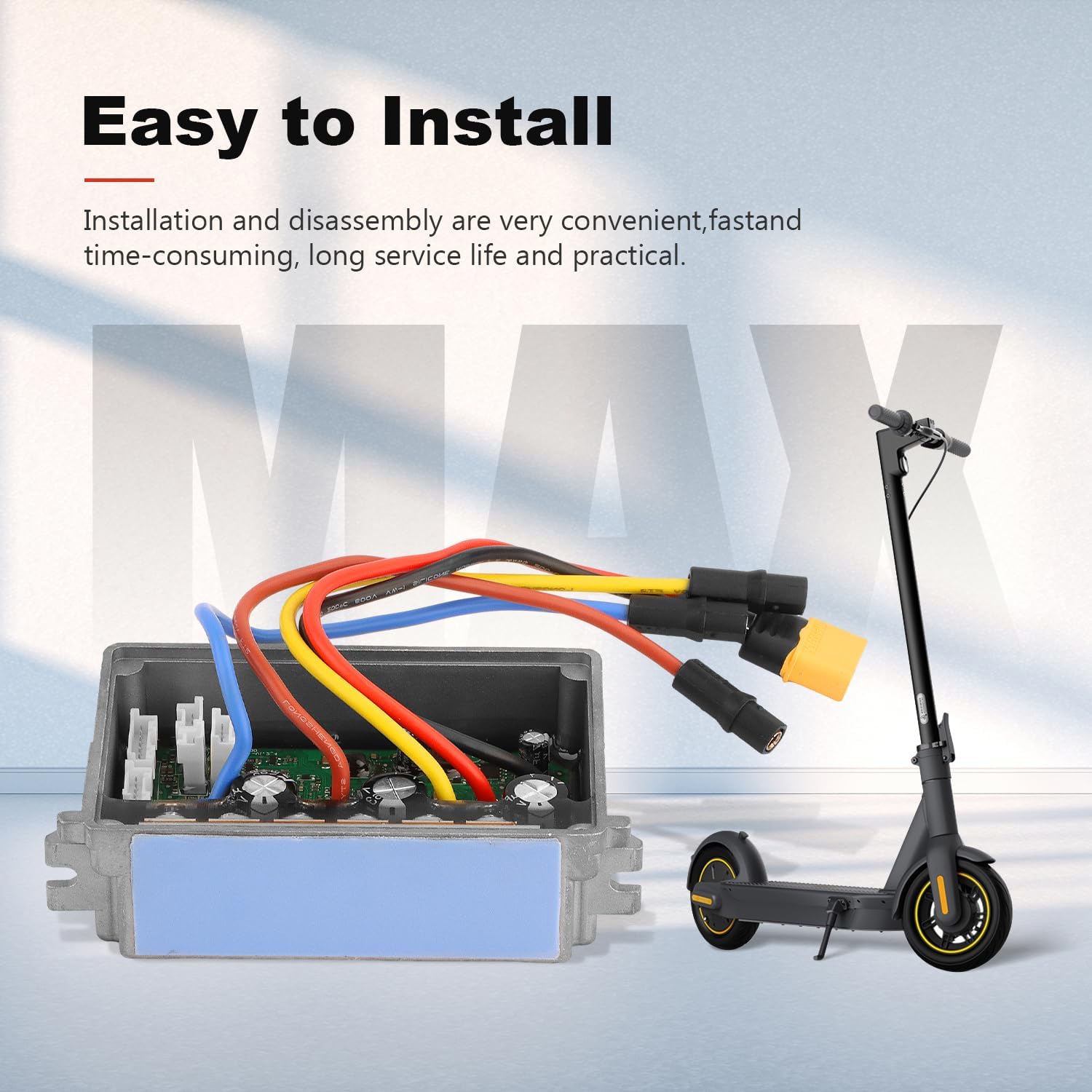 Image showing the compact dimensions of the electric scooter controller