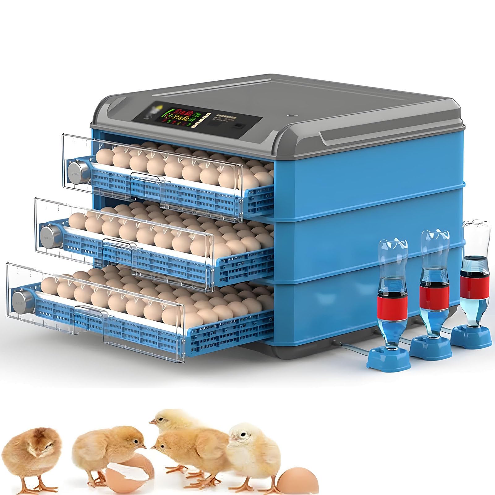 SHENGSHIYU Egg Incubator for Hatching Eggs Quail Parrot Duck Bird,Incubation,Hatching,Brooding,Digital Poultry Hatcher Machine with Automatic Egg Turning & with Temperature Control 3Layers
