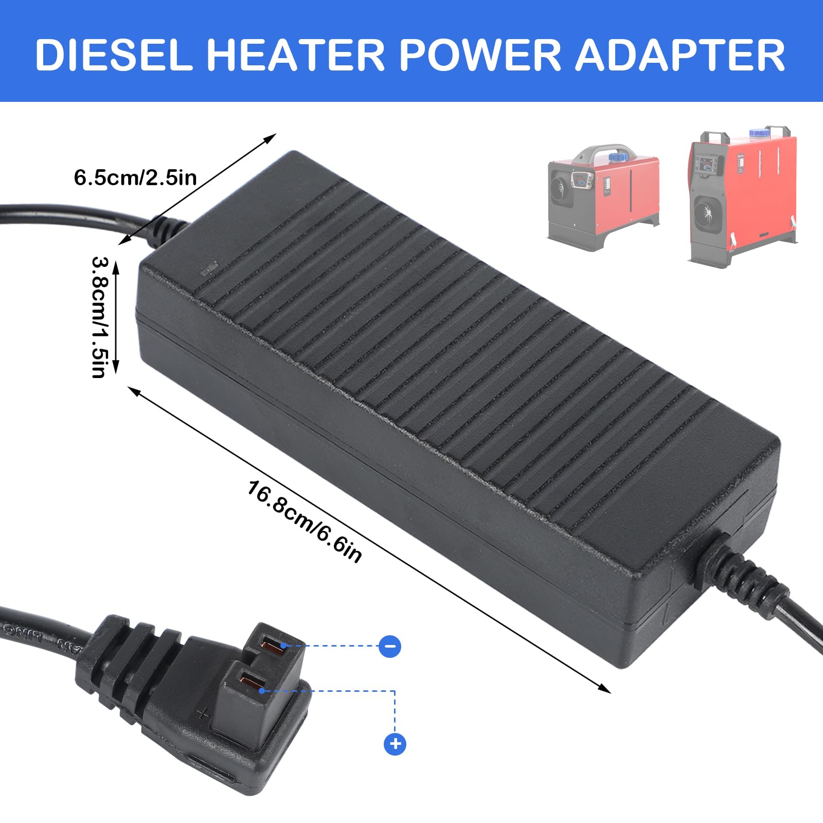 URPIZY 230 V naar 12 V stroomomvormer, adapter, 300 W, 25 A, voor 5 kW-/8 kW dieselluchtverwarmingen, compatibel met caravans, campers, garages en binnenruimtes