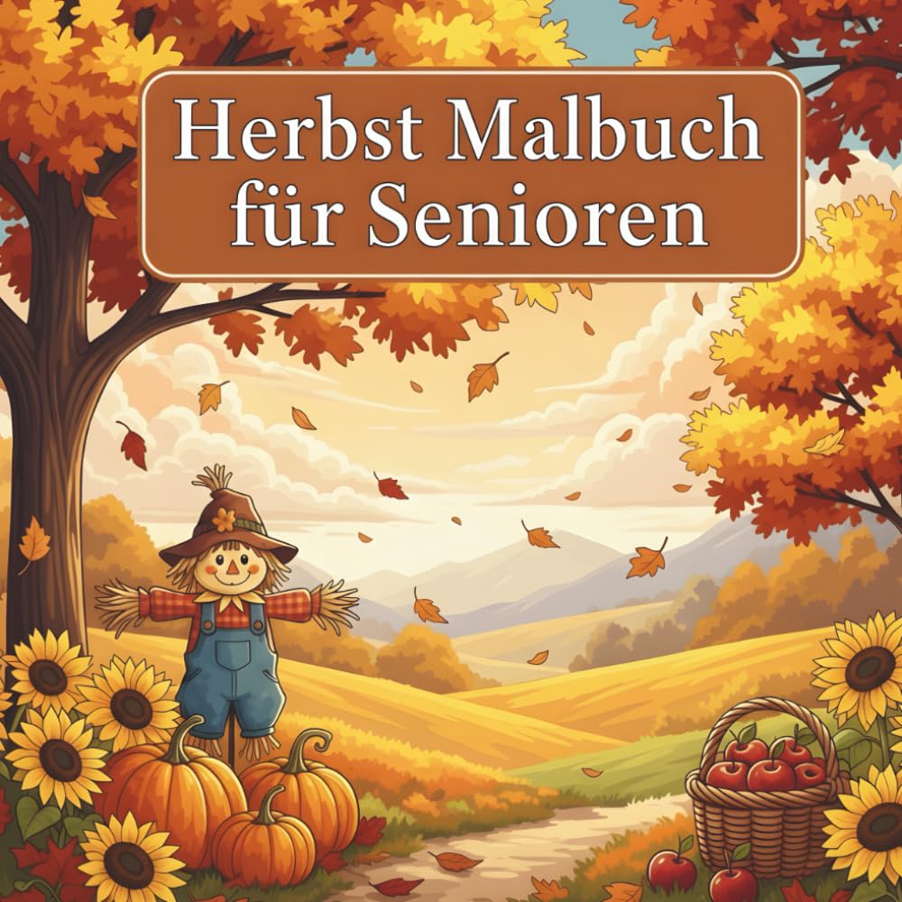 Herbst Malbuch für Senioren – Große, einfache Herbstmotive zum Ausmalen für Entspannung & Gedächtnistraining