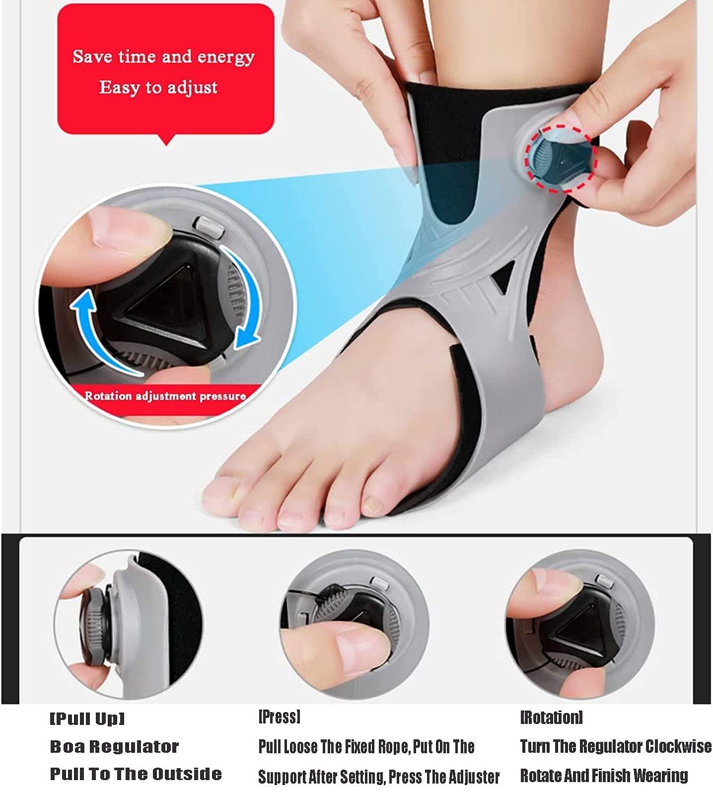 Attelle De Soutien Du Pied Tombant, Pied Tombant Posture Releveur Soutien, Stabilisateur Pied pour Extension De L'articulation De La Cheville, Attelles De La Cheville Left,Large