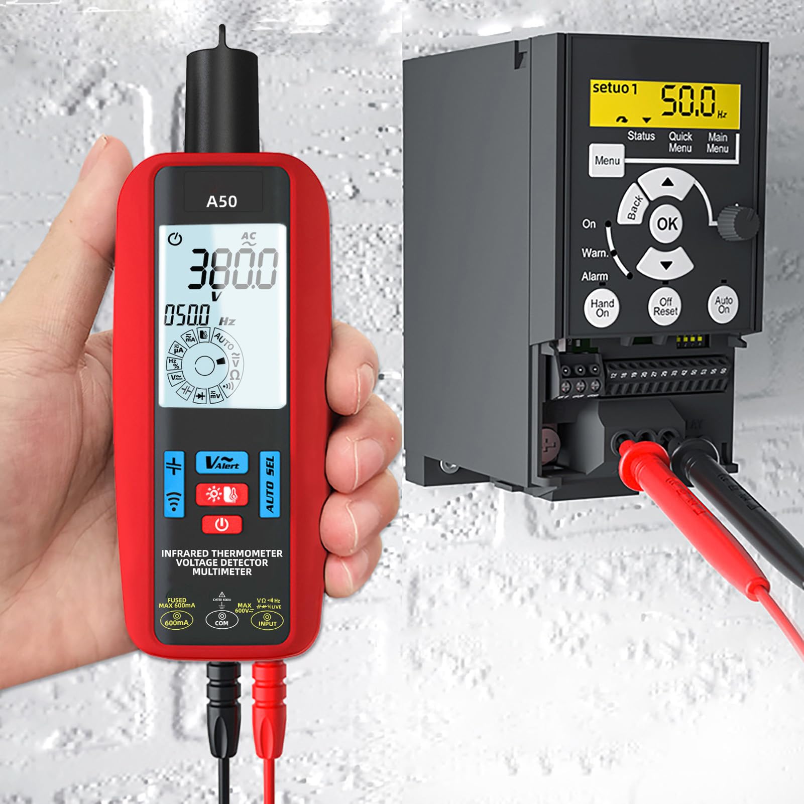 Schimer Digitaler Multimeter-Teststift, Kompakter Intelligenter Spannungsdetektor für den Privaten und Industriellen Einsatz, Wiederaufladbar, A50