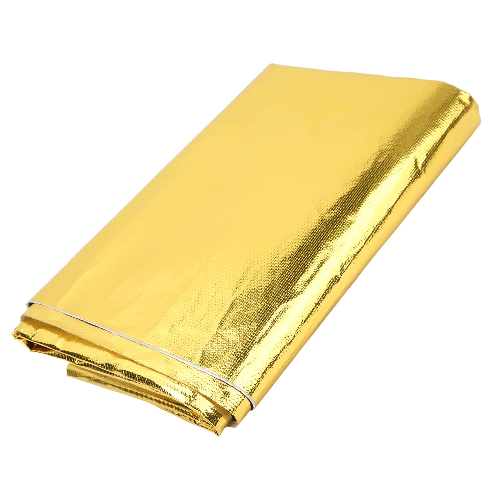 Film de Protection Thermique, 99 X 119 Cm Ruban Auto-adhésif Réfléchissant à Isolation Thermique pour Envelopper les Fils et les Conduites de Carburant (Or)