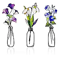 ArtCachet 3-Piece Metal Floral Wall Art - Bathroom Arts & Modern Farmhouse Decor,Home Wall Decors Sculptures for Living Room, Dining Room, Bedroom Wall Decorations & Housewarming Gift(Blue-4)